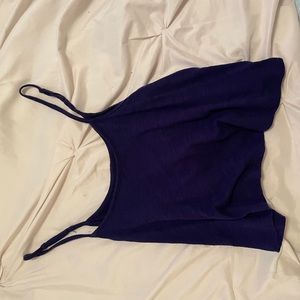 Dark blue cropped tank top